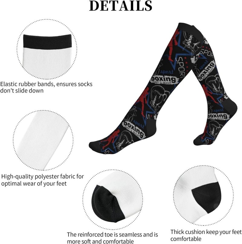 bassyil Compression Socks for Women & Men Circulation 15-20 mmHg Knee High Best Support for Nurses Travel Running Athletic - Image 5
